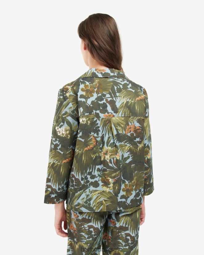 Lauriston Shirt Co-ord Barbour x House of Hackney Women R08LB61605 Clothing Limerence/Sky