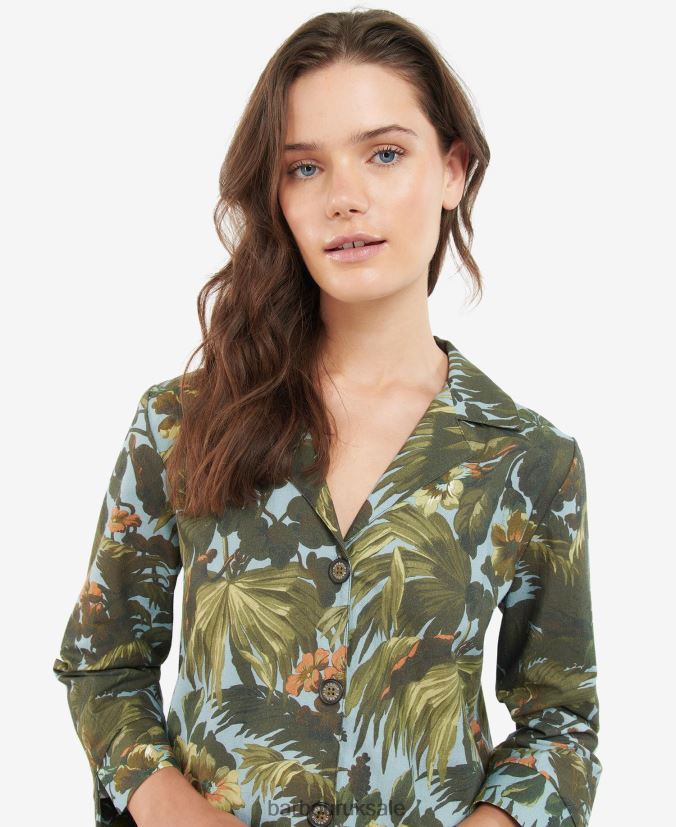 Lauriston Shirt Co-ord Barbour x House of Hackney Women R08LB61605 Clothing Limerence/Sky