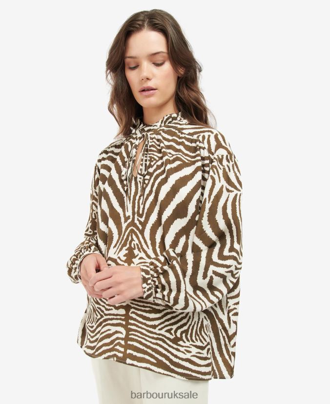 Martello Shirt Barbour x House of Hackney Women R08LB61615 Clothing Equus Cocoa
