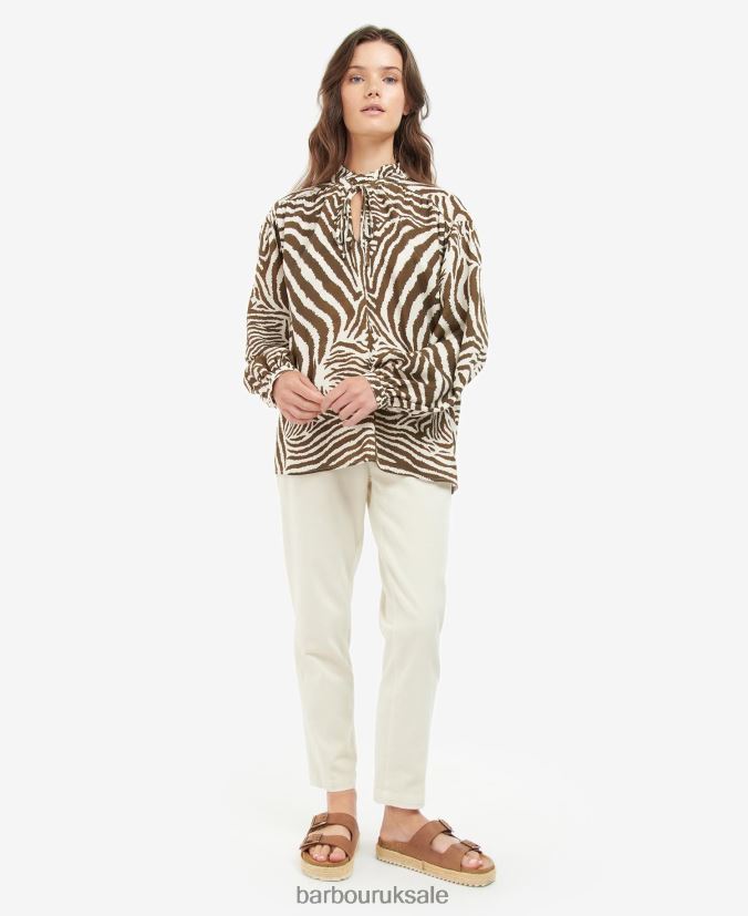 Martello Shirt Barbour x House of Hackney Women R08LB61615 Clothing Equus Cocoa