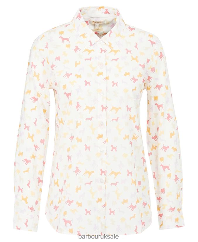 Safari Shirt Barbour Women R08LB61598 Clothing Cloud/Multi Dog Print