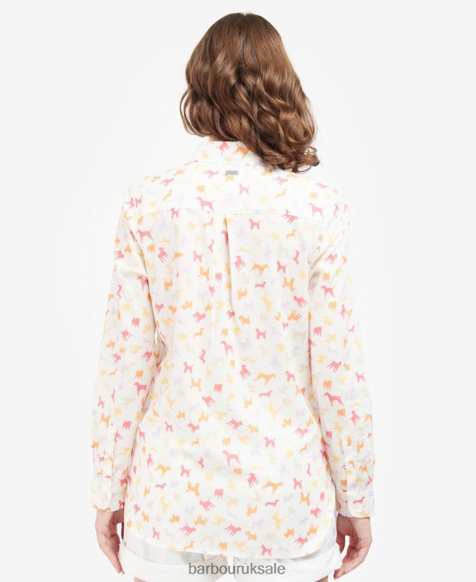 Safari Shirt Barbour Women R08LB61598 Clothing Cloud/Multi Dog Print