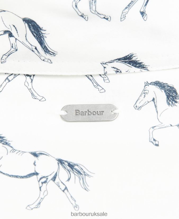 Safari Shirt Barbour Women R08LB61607 Clothing Cloud/Multi Dog Print