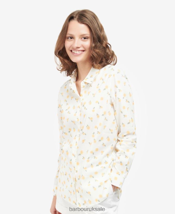 Safari Shirt Barbour Women R08LB61608 Clothing Cloud/Multi Dog Print