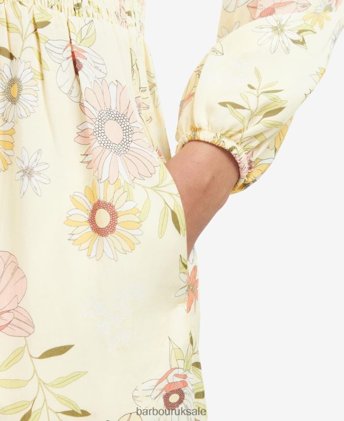 Coraline Dress Barbour Women R08LB61840 Clothing Multi Light Sunflower
