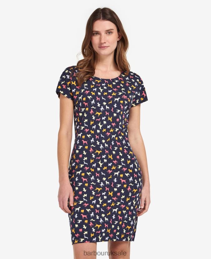 Harewood Print Dress Barbour Women R08LB61897 Clothing Navy Story Print