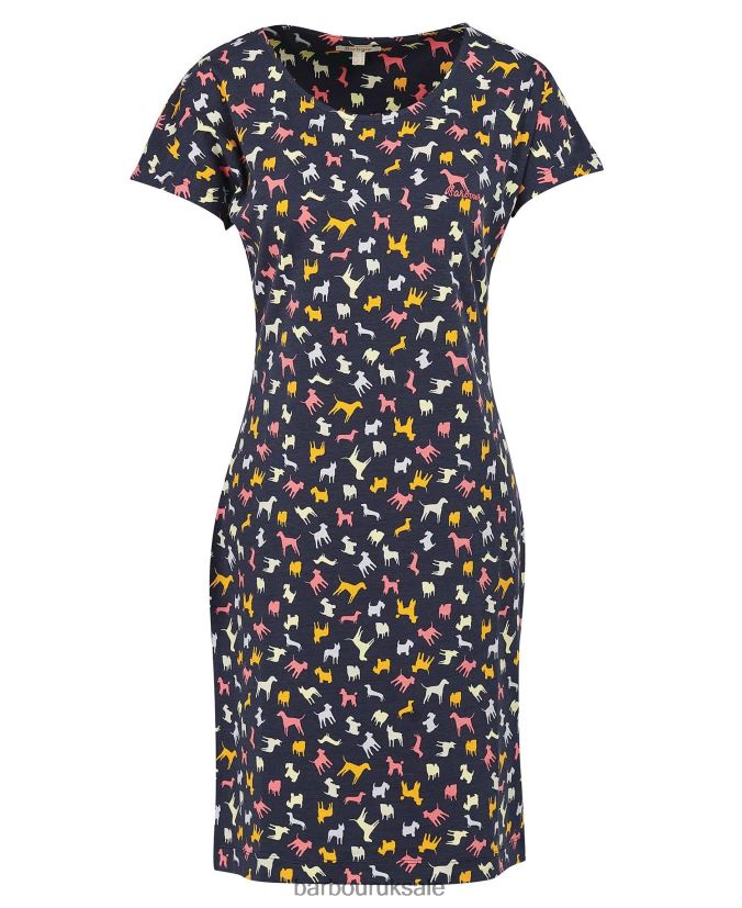 Harewood Print Dress Barbour Women R08LB61897 Clothing Navy Story Print