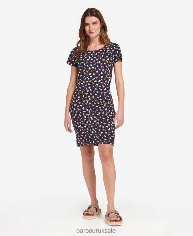 Harewood Print Dress Barbour Women R08LB61897 Clothing Navy Story Print