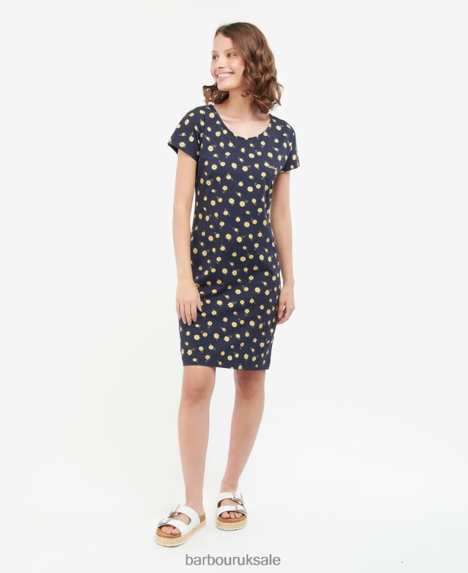 Harewood Print Dress Barbour Women R08LB61905 Clothing Navy Story Print
