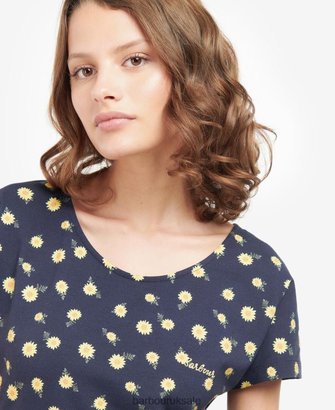 Harewood Print Dress Barbour Women R08LB61905 Clothing Navy Story Print