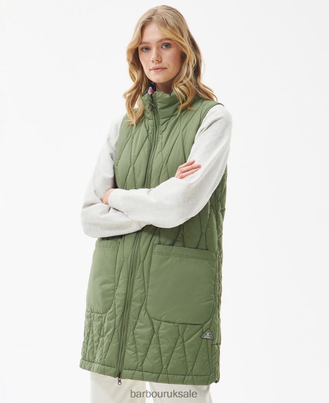 Acanthus Reversible Gilet Barbour Women R08LB61554 Clothing Olivine/BoTanical Wonder Print