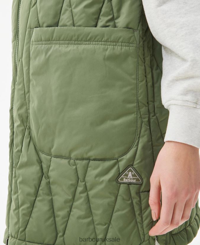 Acanthus Reversible Gilet Barbour Women R08LB61554 Clothing Olivine/BoTanical Wonder Print