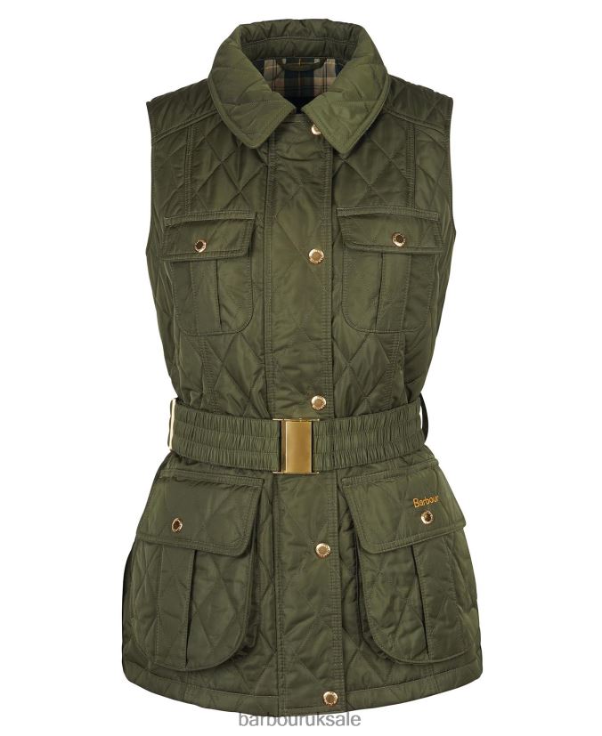 Belted Defence Gilet Barbour Women R08LB61556 Clothing Light Sand/Dress