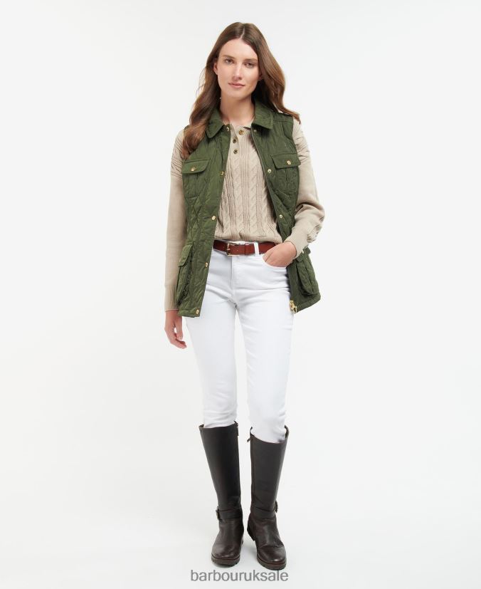 Belted Defence Gilet Barbour Women R08LB61556 Clothing Light Sand/Dress