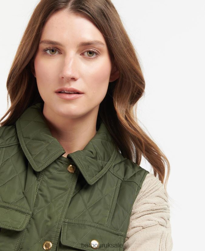 Belted Defence Gilet Barbour Women R08LB61556 Clothing Light Sand/Dress