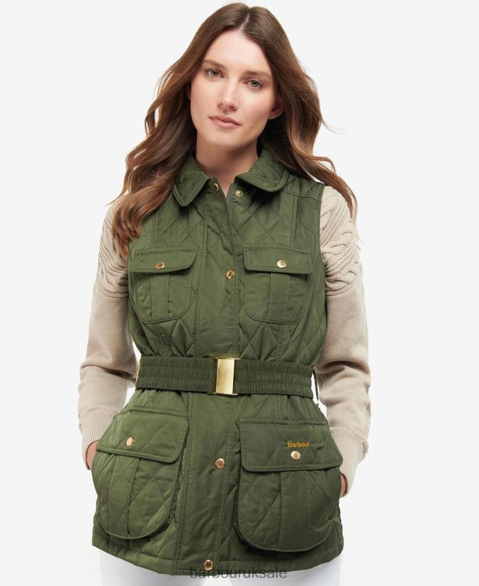 Belted Defence Gilet Barbour Women R08LB61556 Clothing Light Sand/Dress