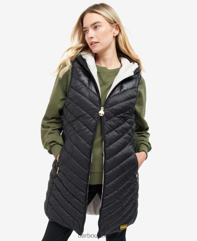 Cosford Reversible Gilet Barbour Women R08LB61574 Clothing Black/Silver Cloud