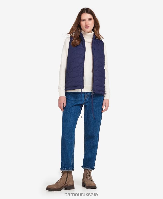 Printed Reversible Apia Gilet Barbour Women R08LB61563 Clothing Eternal Ink/Light Trench Starling Print