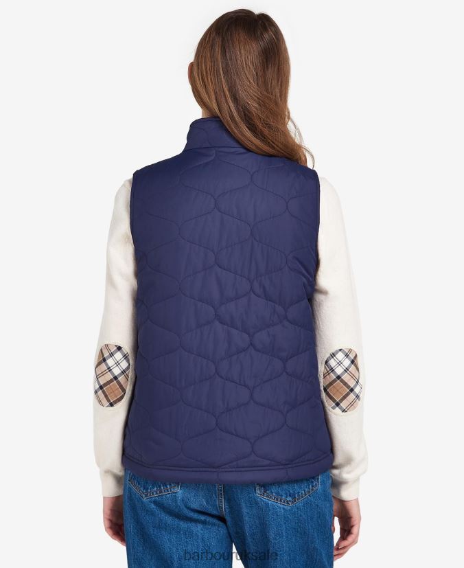 Printed Reversible Apia Gilet Barbour Women R08LB61563 Clothing Eternal Ink/Light Trench Starling Print