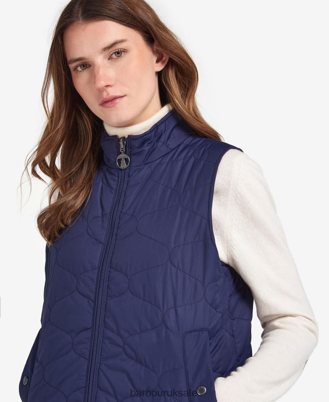 Printed Reversible Apia Gilet Barbour Women R08LB61563 Clothing Eternal Ink/Light Trench Starling Print