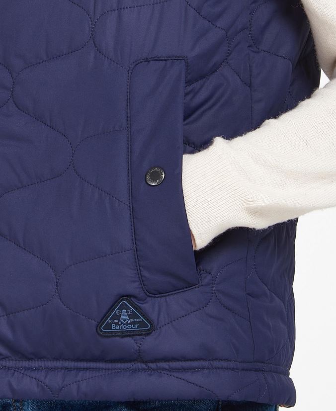 Printed Reversible Apia Gilet Barbour Women R08LB61563 Clothing Eternal Ink/Light Trench Starling Print