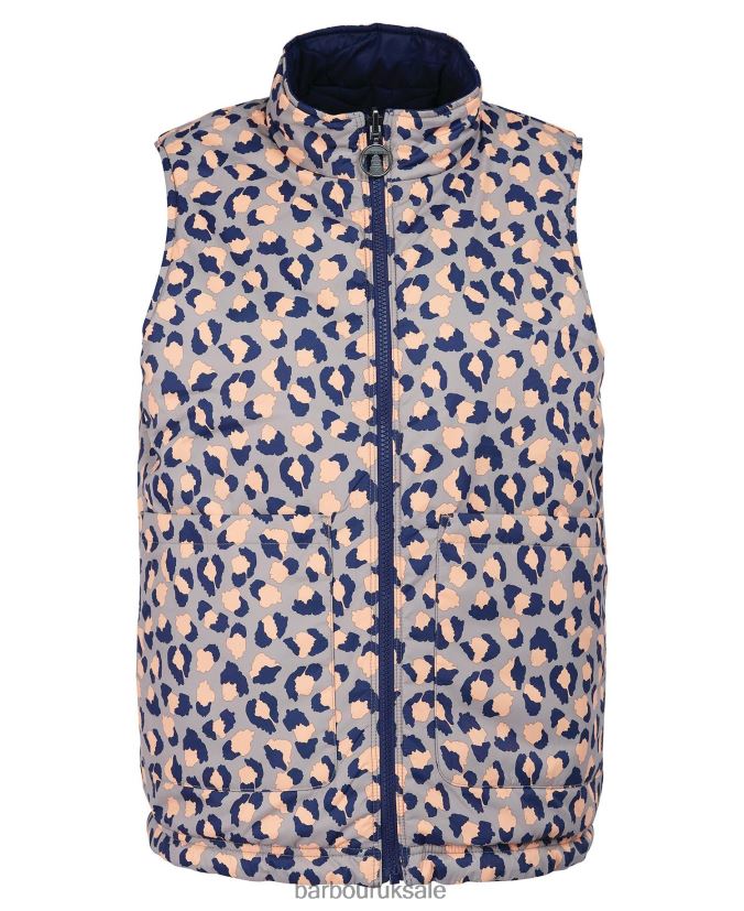 Printed Reversible Apia Gilet Barbour Women R08LB61563 Clothing Eternal Ink/Light Trench Starling Print