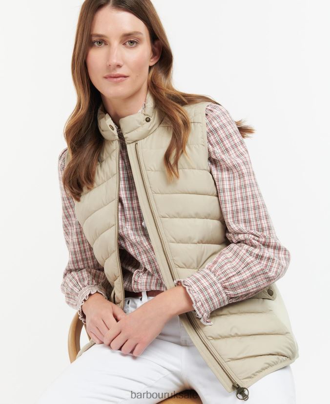 Stretch Cavalry Gilet Barbour Women R08LB61552 Clothing Light Sand/Light Sand Marl