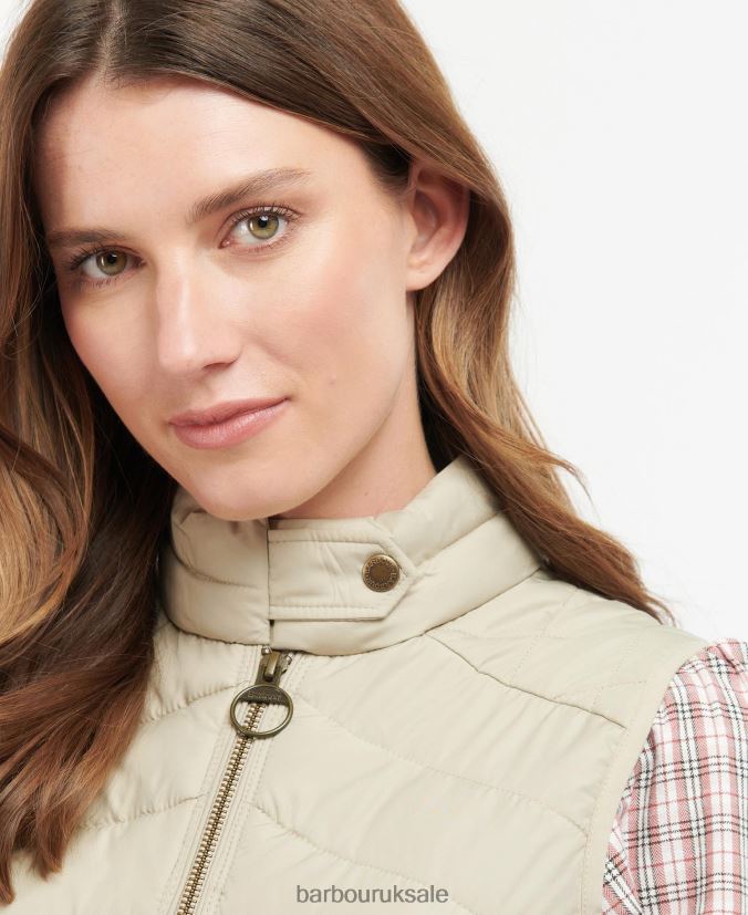 Stretch Cavalry Gilet Barbour Women R08LB61552 Clothing Light Sand/Light Sand Marl