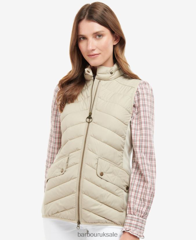 Stretch Cavalry Gilet Barbour Women R08LB61552 Clothing Light Sand/Light Sand Marl