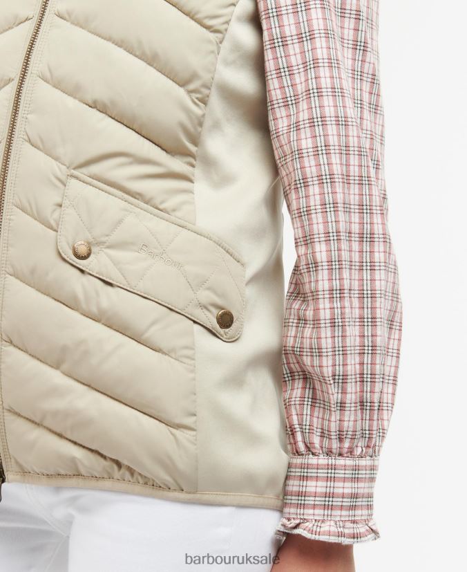 Stretch Cavalry Gilet Barbour Women R08LB61552 Clothing Light Sand/Light Sand Marl