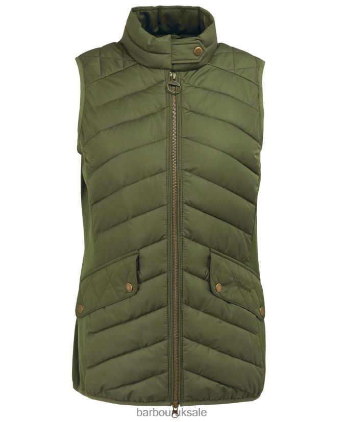 Stretch Cavalry Gilet Barbour Women R08LB61559 Clothing Light Sand/Light Sand Marl