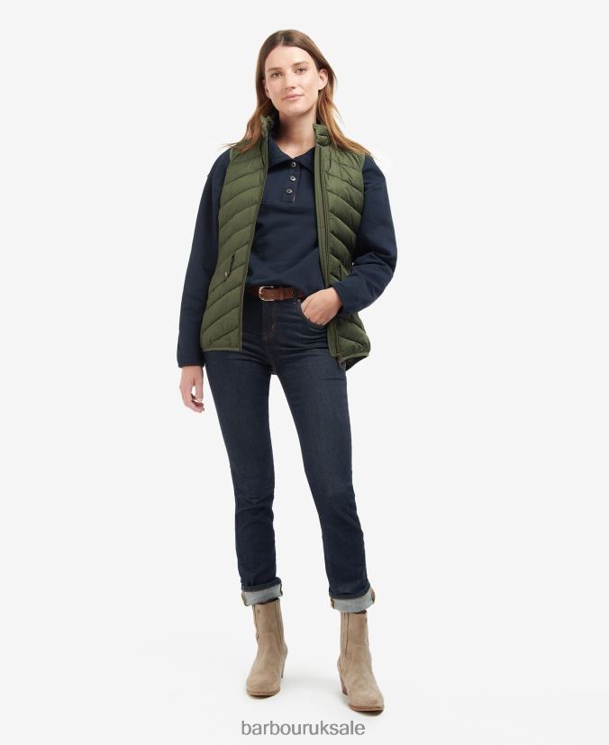 Stretch Cavalry Gilet Barbour Women R08LB61559 Clothing Light Sand/Light Sand Marl