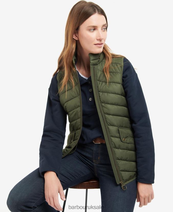 Stretch Cavalry Gilet Barbour Women R08LB61559 Clothing Light Sand/Light Sand Marl