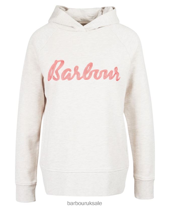 Otterburn Hoodie Barbour Women R08LB62024 Clothing Oatmeal Marl/Pink Punch