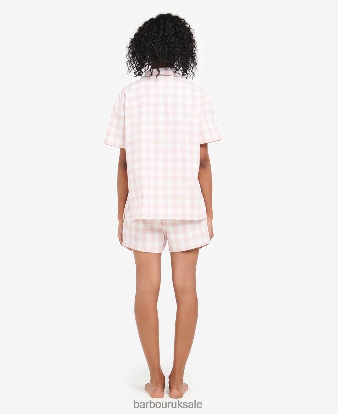 Etta Gingham PJ Set Barbour Women R08LB62035 Clothing Light Pink Gingham