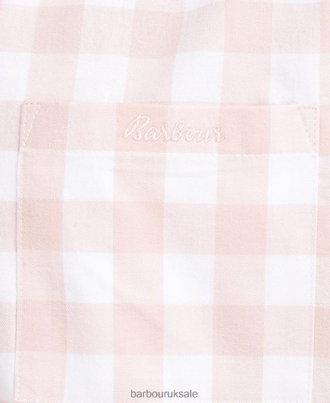 Etta Gingham PJ Set Barbour Women R08LB62035 Clothing Light Pink Gingham