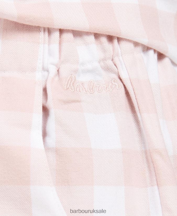 Etta Gingham PJ Set Barbour Women R08LB62035 Clothing Light Pink Gingham
