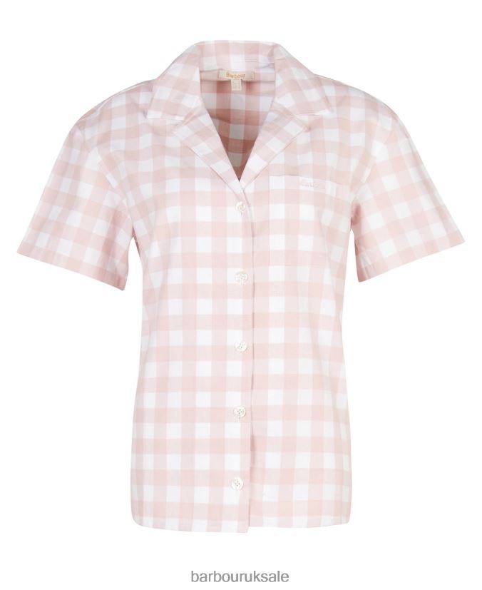 Etta Gingham PJ Set Barbour Women R08LB62035 Clothing Light Pink Gingham