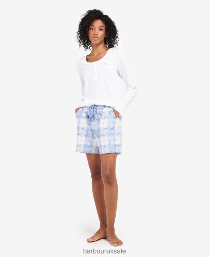 Etta Henley PJ Set Barbour Women R08LB62039 Clothing Lt Grey Marl