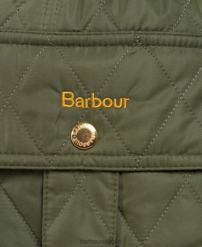Belted Defence Quilted Jacket Barbour Women R08LB61435 Clothing Olive/Ancient