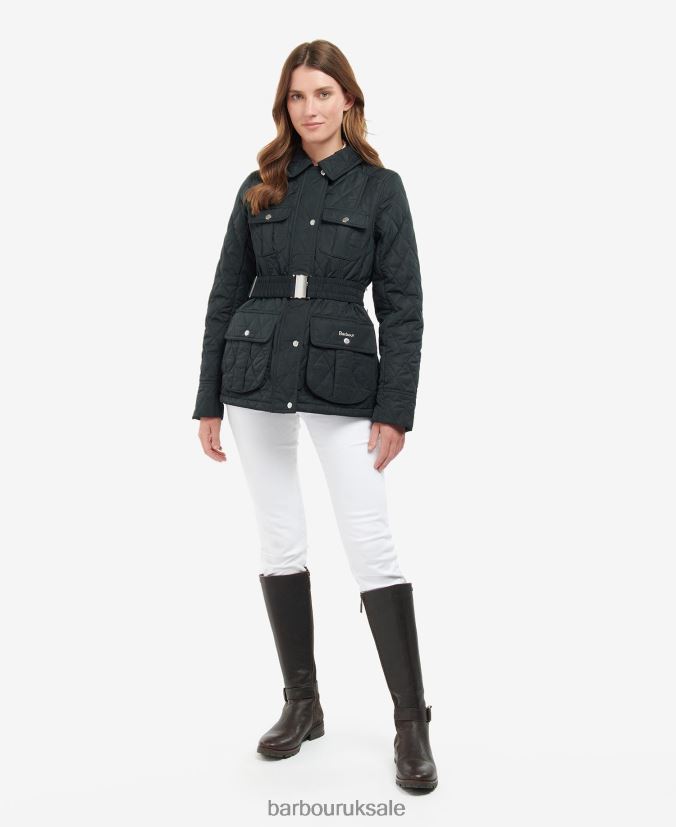 Belted Defence Quilted Jacket Barbour Women R08LB61488 Clothing Olive/Ancient