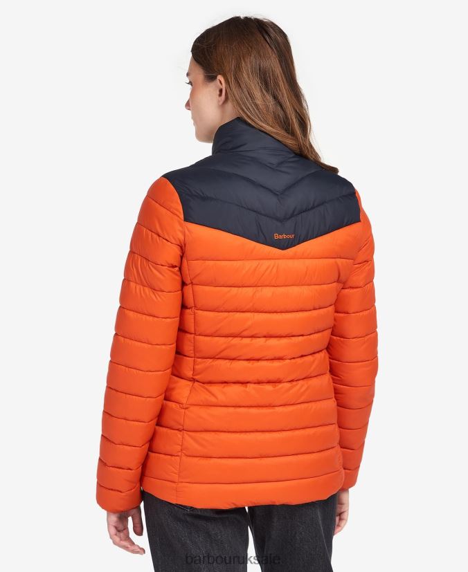 Blencarn Quilted Jacket Barbour Women R08LB61459 Clothing Fire/Dark Navy/Dress