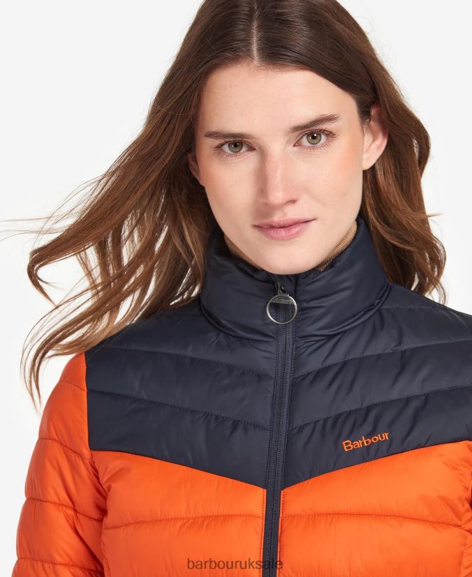 Blencarn Quilted Jacket Barbour Women R08LB61459 Clothing Fire/Dark Navy/Dress