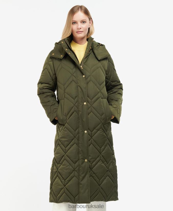 Cassius Quilted Jacket Barbour Women R08LB61442 Clothing Black/Ancient Fern Tartan
