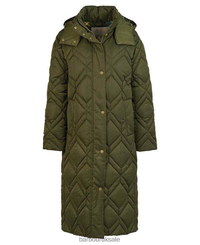 Cassius Quilted Jacket Barbour Women R08LB61442 Clothing Black/Ancient Fern Tartan