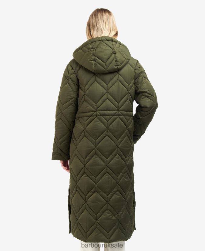 Cassius Quilted Jacket Barbour Women R08LB61442 Clothing Black/Ancient Fern Tartan