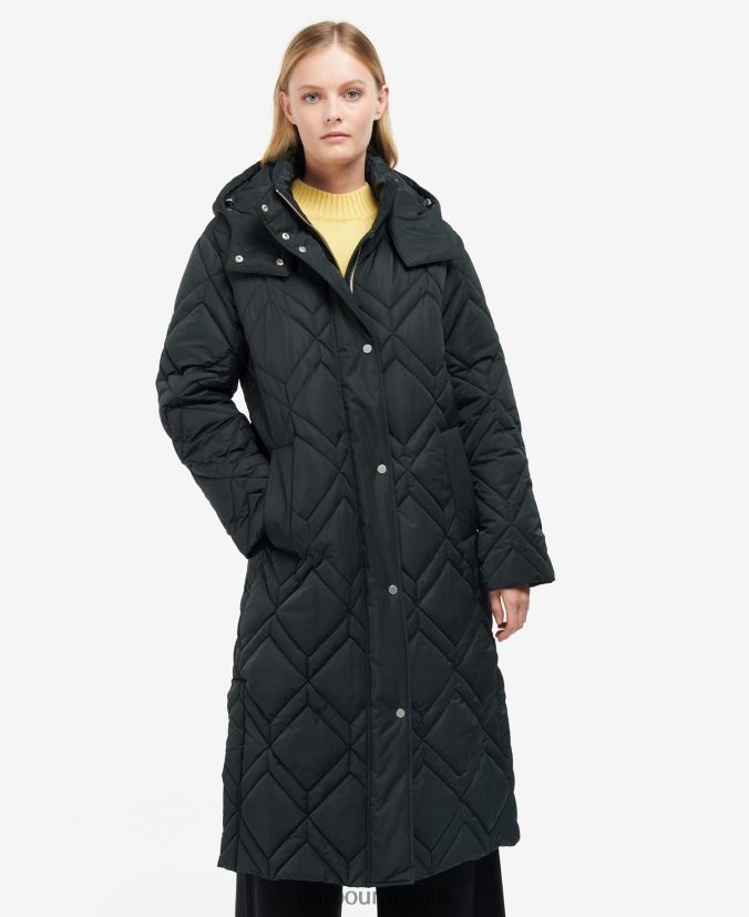 Cassius Quilted Jacket Barbour Women R08LB61519 Clothing Black/Ancient Fern Tartan