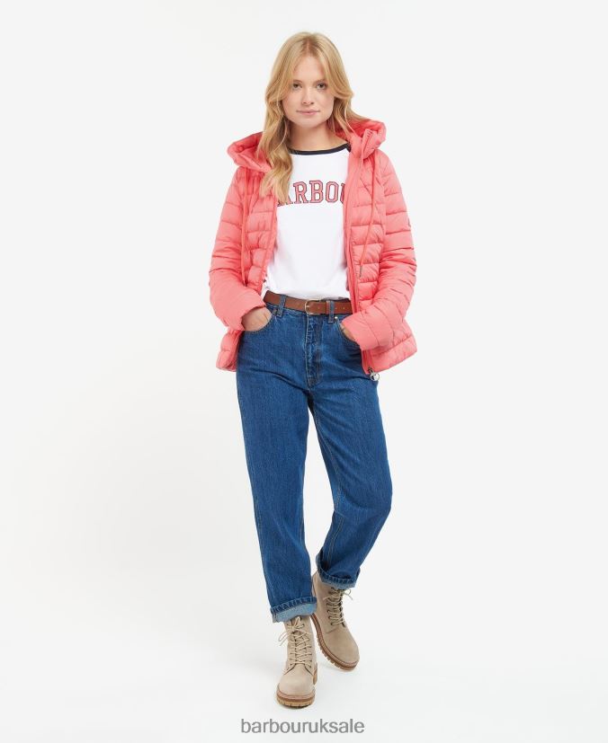 Coraline Quilted Jacket Barbour Women R08LB61427 Clothing Pink Punch