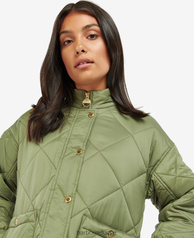 Falkenberg Quilted Jacket Barbour Women R08LB61447 Clothing Midnight Green/Midnight Green Check