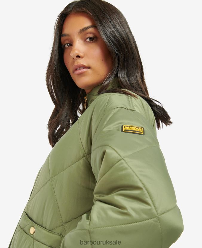 Falkenberg Quilted Jacket Barbour Women R08LB61447 Clothing Midnight Green/Midnight Green Check